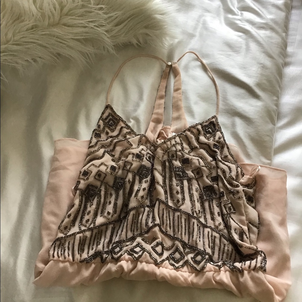 Blush Pink Beaded Zara Romper From Paris